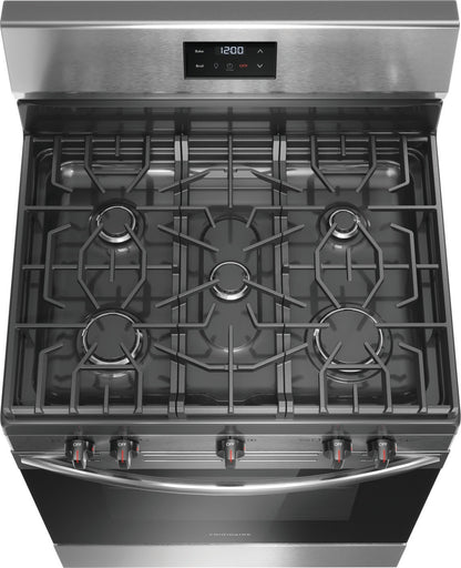 Frigidaire 30 in. 5 Burner Freestanding Gas Range in Stainless Steel