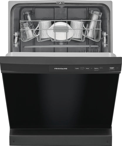 Frigidaire 24 In. in. Front Control Built-In Tall Tub Dishwasher in Black with 3-Cycles, 55 dBA