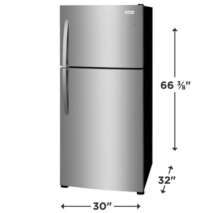 30 in. 20 cu. ft. Freestanding Top Freezer Refrigerator in Stainless Steel Energy Star