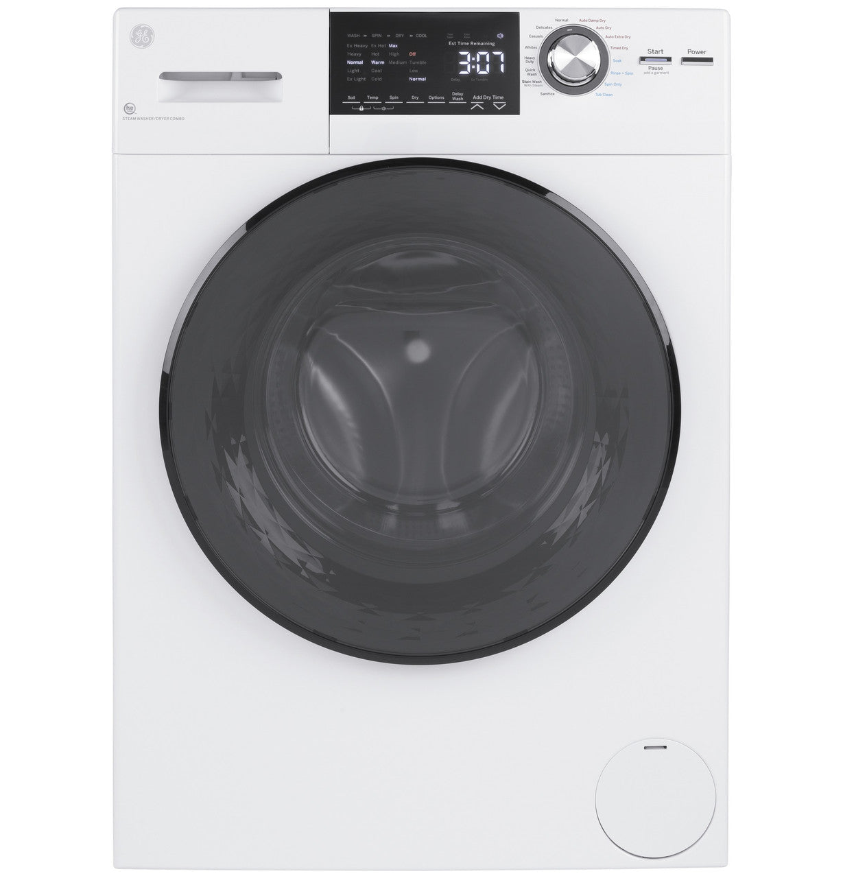 24" 2.4 cu. ft. Compact White 120-Volt Ventless Electric All-in-One Washer Dryer Combo