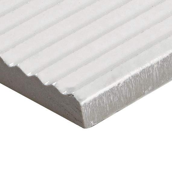 Rice Bianco Structure Rectangle, Raked 3X8 Glossy