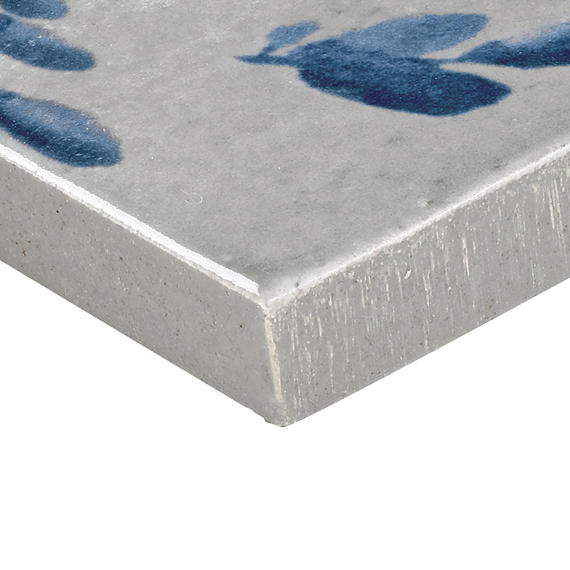 Rice Grigio Deco Leaf Rectangle 2X6 Glossy