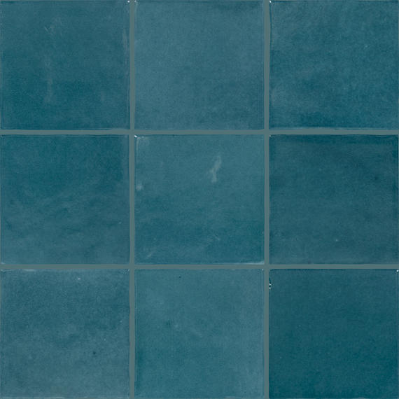 Zellige Neo Petrolio Square, Undulated 4X4 Glossy