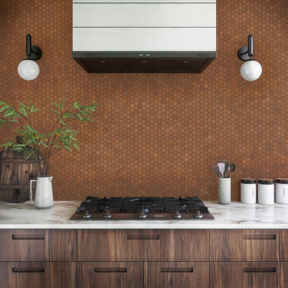Moroccan Concrete Terra Cotta Hexagon 1.5X1.5 Matte