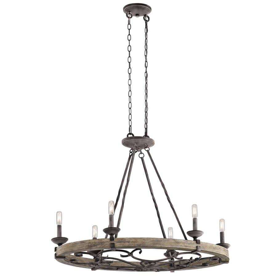 Taulbee 6 Light 36" Wide 1 Tier Chandelier