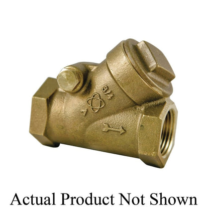 Swing Check Valve, 1-1/4 in, FNPT, Bronze