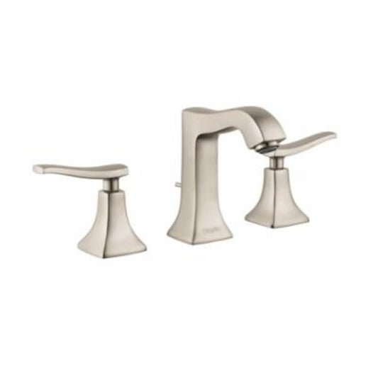 Metris C Widespread Lavatory Faucet, ADA, 2 Handle, 3-Hole, 1.2 gpm, Brushed Nickel