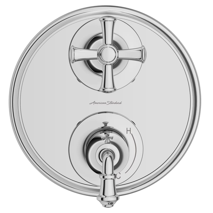 Delancey 3 Function Pressure Balanced Valve Trim Only with Double Cross Handle, Integrated Diverter - Less Rough In