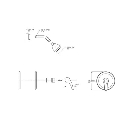 Pfirst Series™ Pressure Balanced Tub & Shower Trim, Brushed Nickel