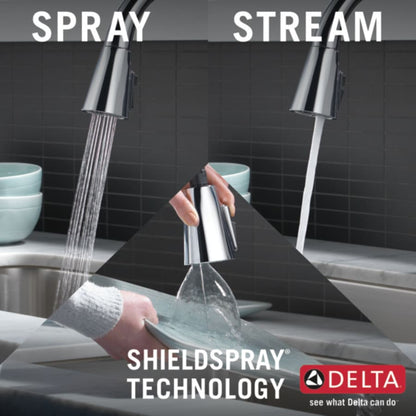 Lenta Single-Handle Pull-Down Kitchen Faucet with ShieldSpray