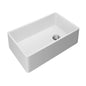 Single Bowl Kitchen Sink, Apron Mount, 32 x 20 in, 9-1/4 in Bowl Depth, Fireclay, White