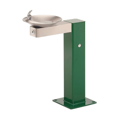 Barrier Free Freeze Resistant Pedestal Drinking Fountain, 0.45 gpm, Pushbutton Operation