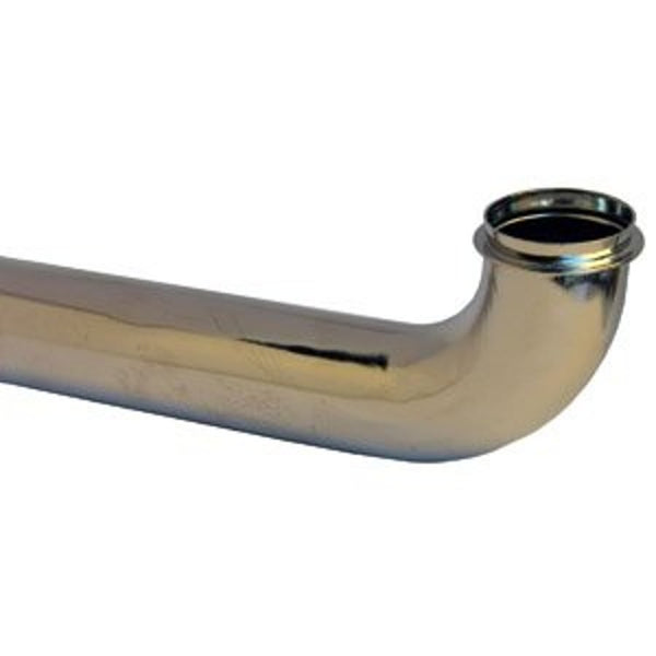 90 deg Tubular Waste Elbow, 1-1/2 in, 22 ga, Chrome