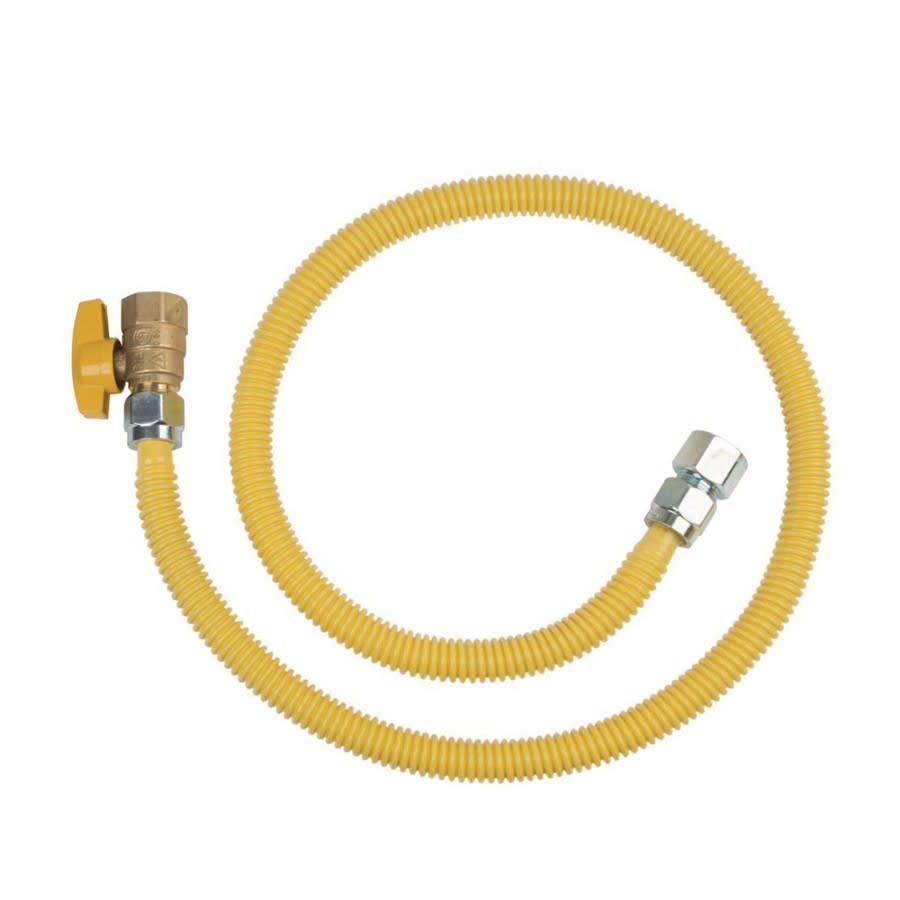 Gas Flex with Ball Valve, 1/2 in ID, 3/4 in, FNPT, 48 in L