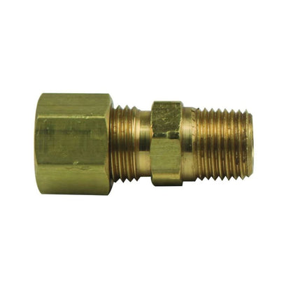 Union, 1/4 x 1/8 in, Comp x MNPT, Brass, Rough Brass, Domestic