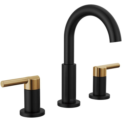 Nicoli 1.2 GPM Widespread Bathroom Faucet with Push Pop-Up Drain Assembly