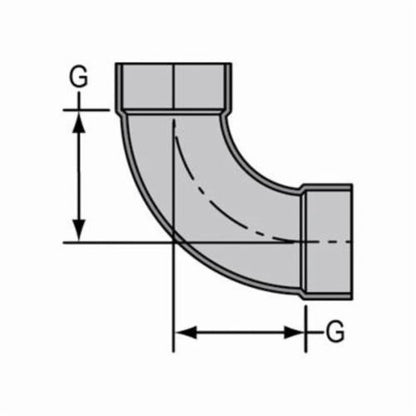 LabWaste® Acid Waste 90 deg Elbow, 3 in, CPVC