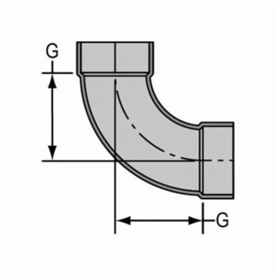 LabWaste® Acid Waste 90 deg Elbow, 2 in, CPVC