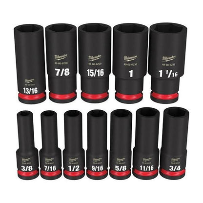 SHOCKWAVE™ Impact Duty™ Deep Socket Set, ASME Specified, 6 Points, 1/2 in, Drive, 12 Pieces, Hex