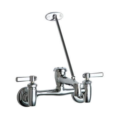 Utility Sink Faucet, Wall Mount, ADA, Lever Handle, Polished Chrome