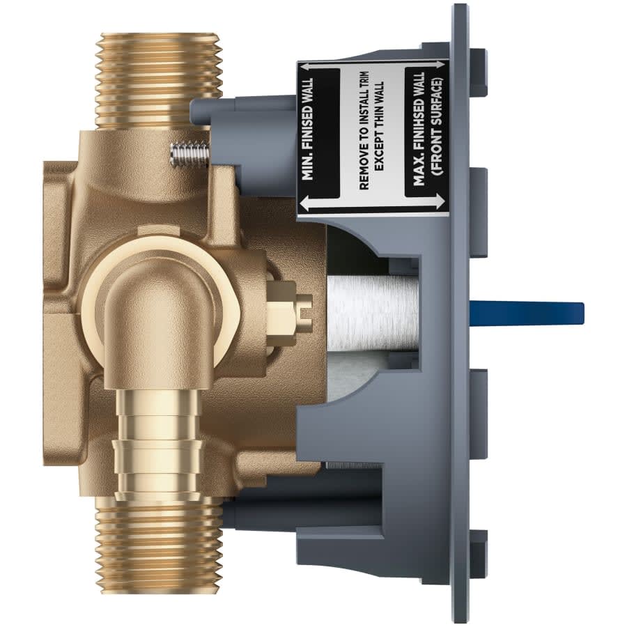 GrohSafe 3.0 Pressure Balance Valve with PEX Cold Expansion Connections, Elbow, and Service Stops