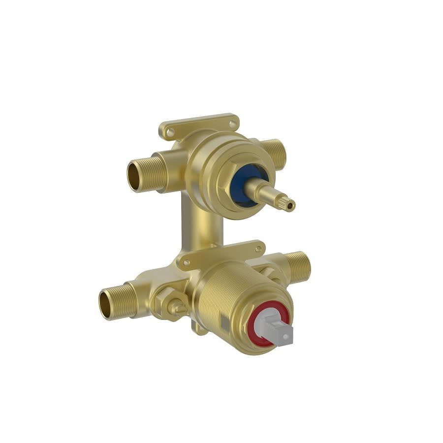 Rough-In Pressure Balanced Volume Control Valve With CAR-1001-35 2-Way Non-Shared Ports Diverter, 1/2 in, C or MNPT, 5 gpm