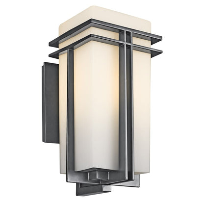 Tremillo Single Light 17" Tall Outdoor Wall Sconce with Etched Glass