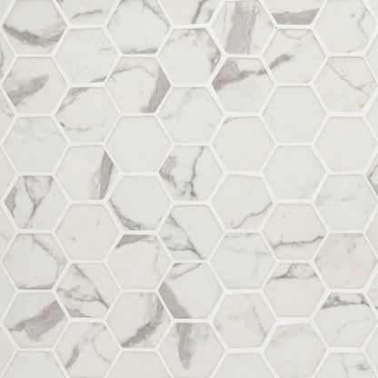 Statuario Celano Hexagon Mosaic Tile