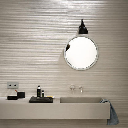 Materika Off White Rectangle, Wave 16X48 Textured