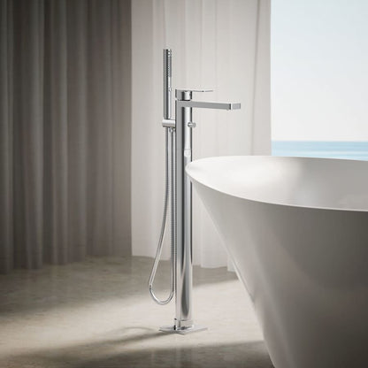 Parallel Floor Mounted Tub Filler - Includes Hand Shower