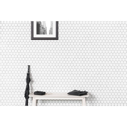 Le Cafe White 2x2 Hexagon Mosaic Matte