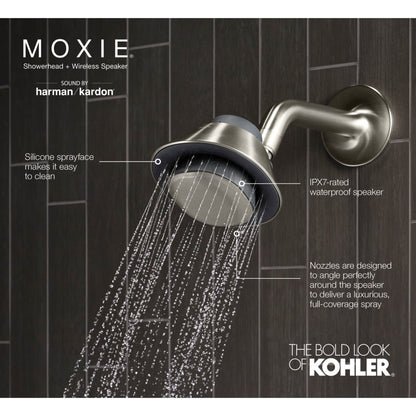 Moxie 2.5 GPM Single Function Shower Head with Bluetooth Technology