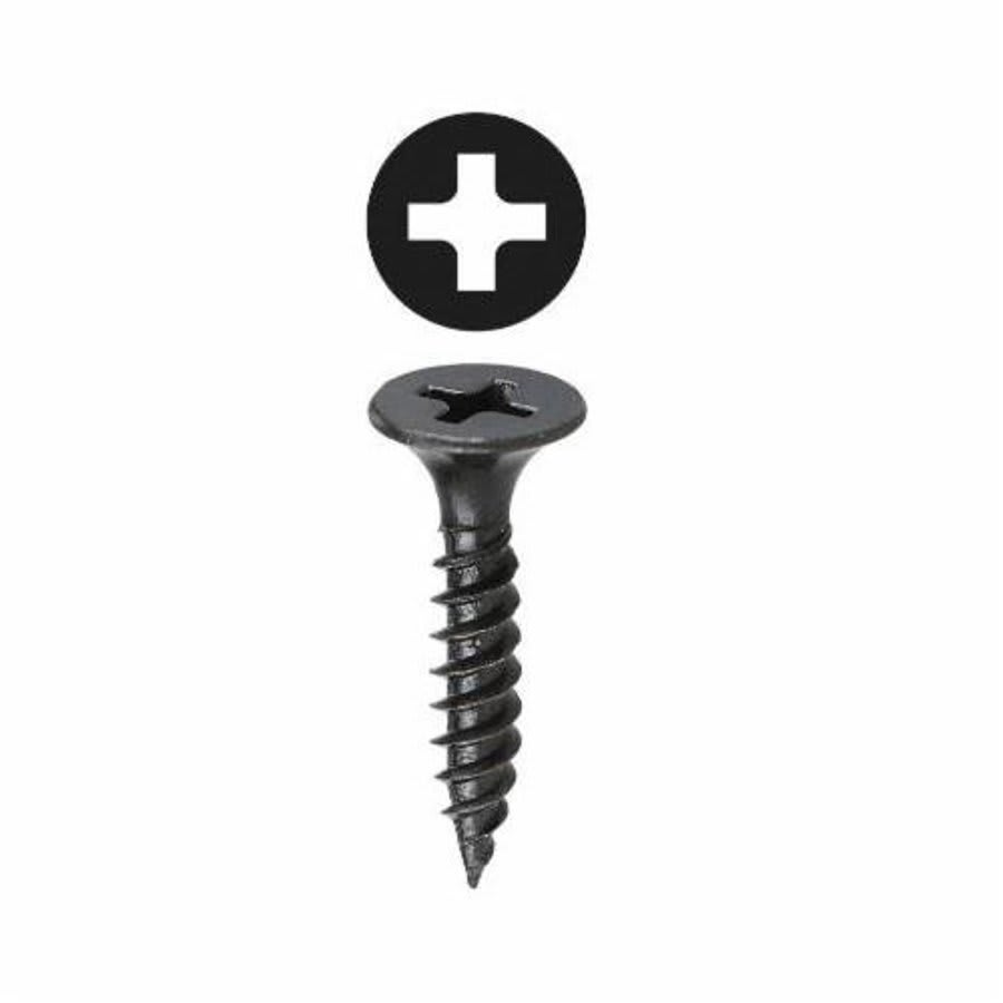 Drywall Screw, #6, 1-1/8 in L, Phillips Drive, Plain