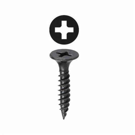 Drywall Screw, #6, 1-1/4 in L, Phillips Drive, Plain