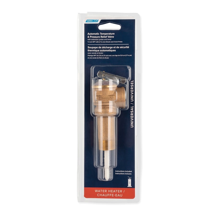 Temperature & Pressure Relief Valve, 3/4 in, MNPT x FNPT, Brass