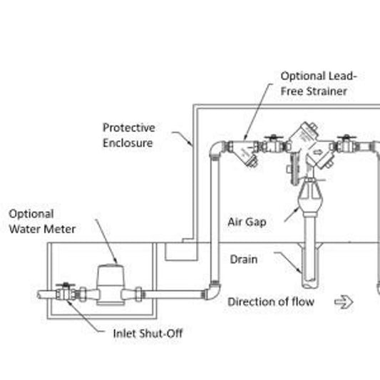 975XL2 Reduced Pressure Backflow Preventer, 2 in, FNPT, Bronze