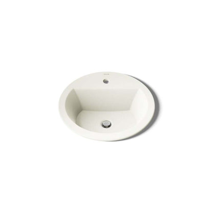 Bryant 18-7/8" Circular Vitreous China Drop In Bathroom Sink with Overflow and Single Faucet Hole