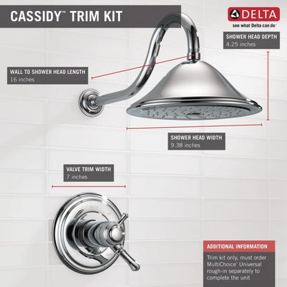 Cassidy Tempassure 17T Series Dual Function Thermostatic Shower Only with Integrated Volume Control - Less Rough-In Valve