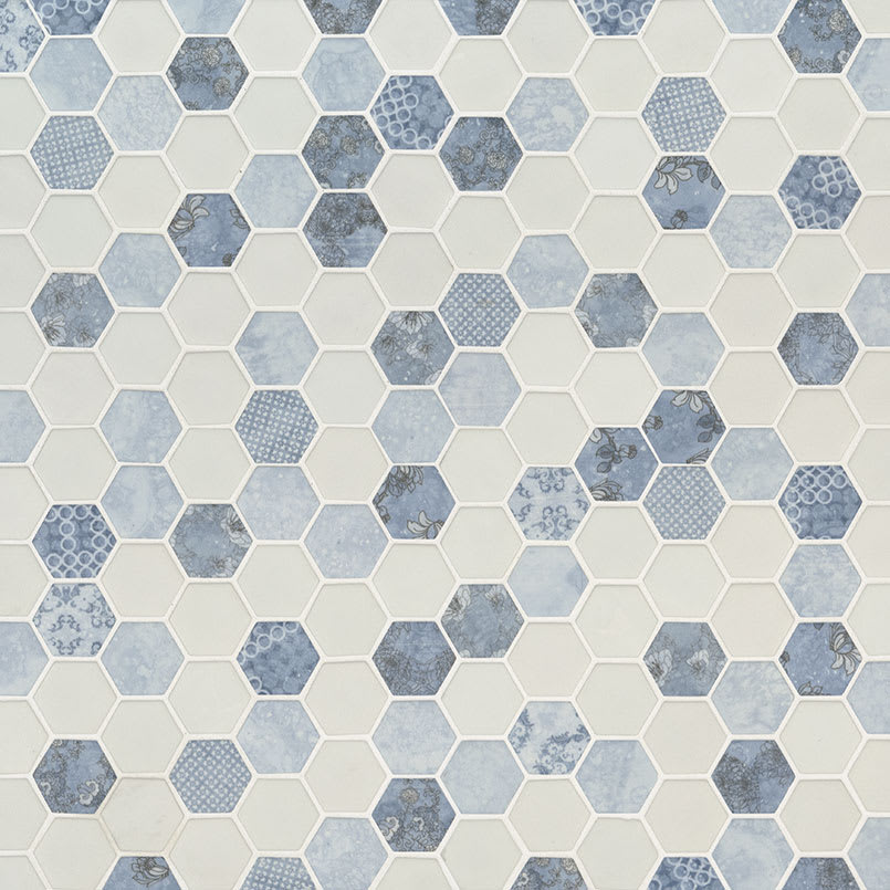 Vista Azul Hexagon Mosaic Tile