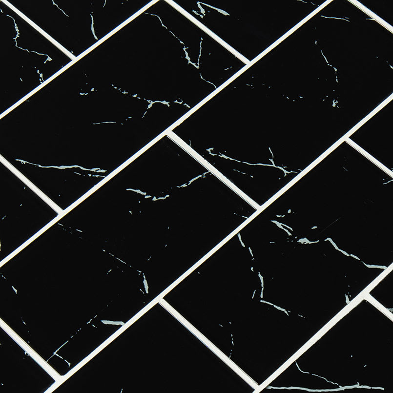 Nero Marquina Glass 3x6x8mm