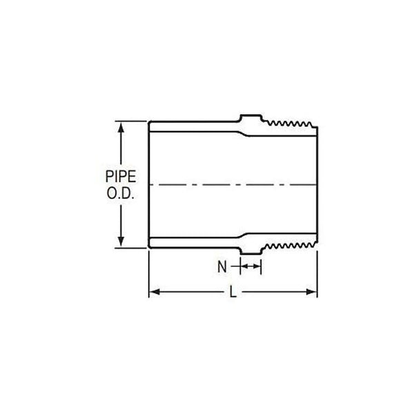 Male Adapter, 1-1/4 in, Spigot x MNPT, SCH 40/STD, PVC