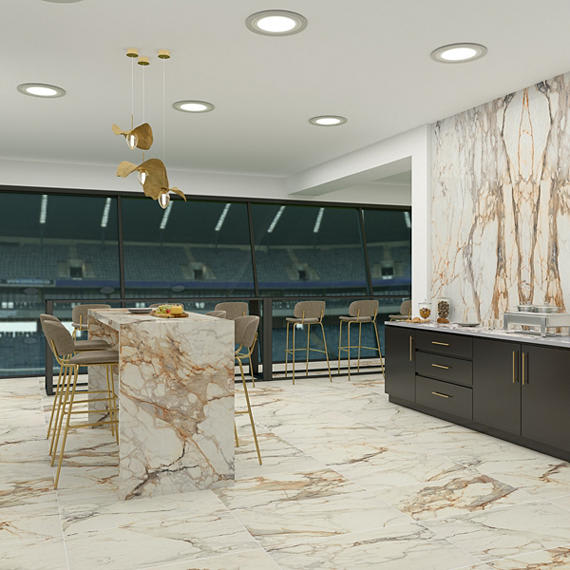 Panoramic Duet Calacatta Topaz Rectangle 12X24 Polished