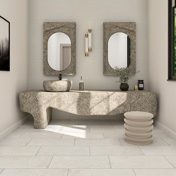 Creativo Ivory Square, Chiseled 24X24 Matte