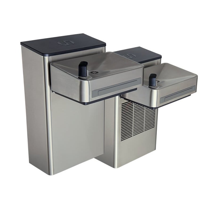 Wall-Mounted Elec Bi-Level Cooler ADA Stainless Steel With Filter