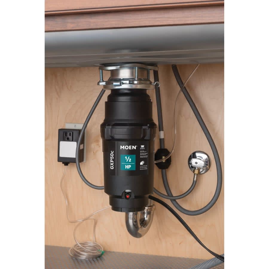 GX Pro 1/2 HP Continuous Garbage Disposal with a Vortex Motor and Power cord included.