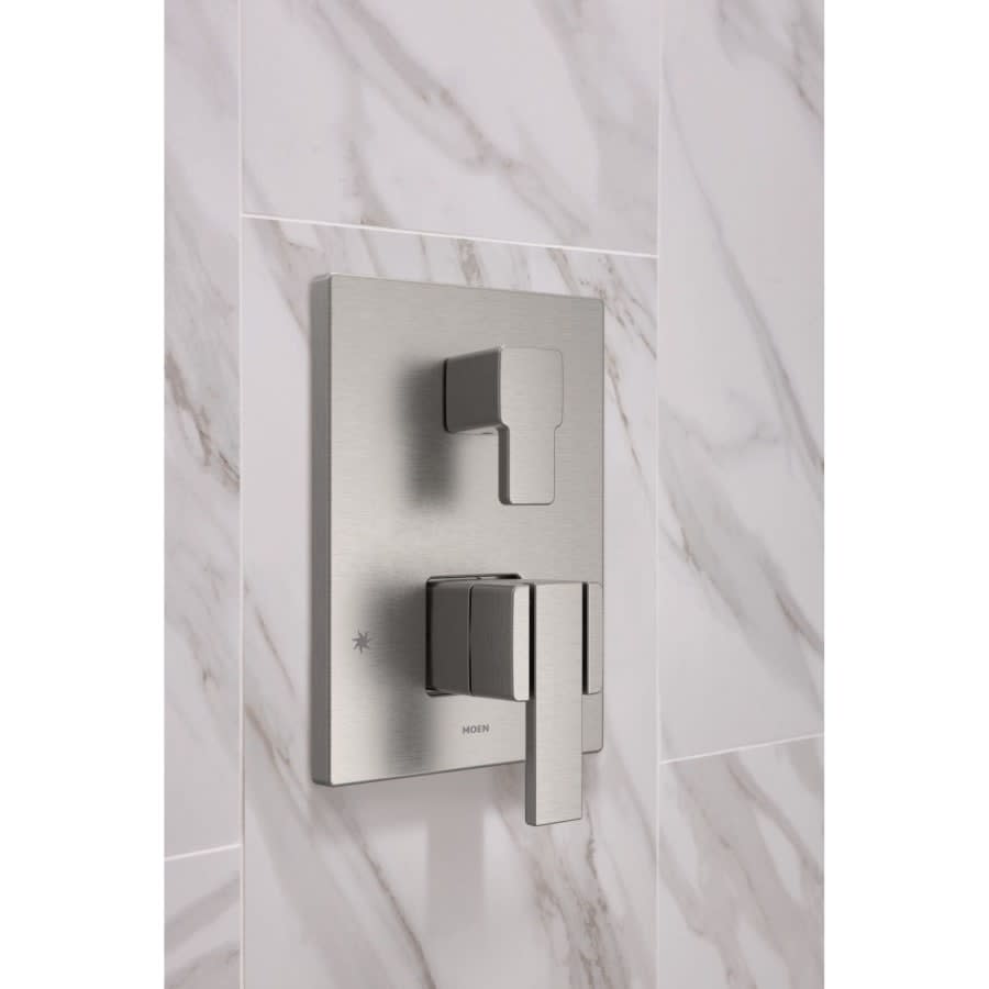 90 Degree 2 Function Pressure Balanced Valve Trim Only with Double Lever Handle, Integrated Diverter - Less Rough In