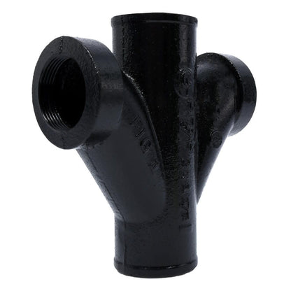 No Hub Fitting, 2 x 2 x 1-1/2 x 1-1/2 in, No Hub, Cast Iron