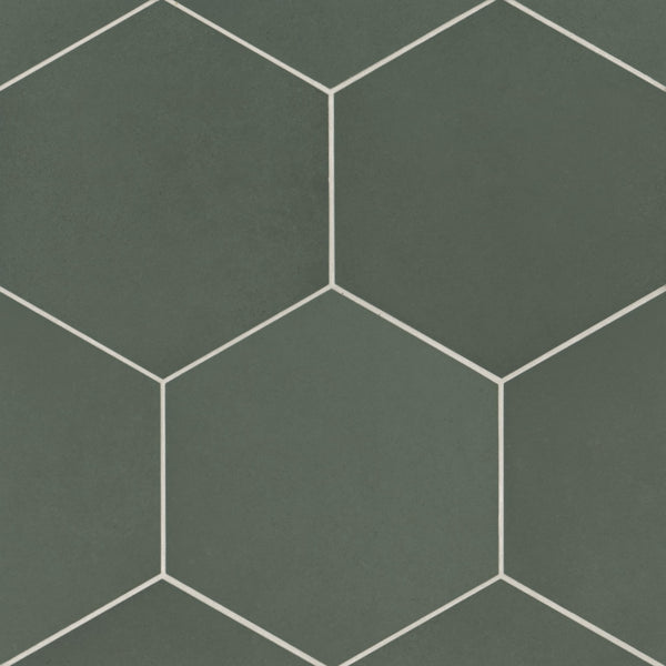 Makoto 10" x 11.5" Hexagon Matte Porcelain Tile in Midori Green