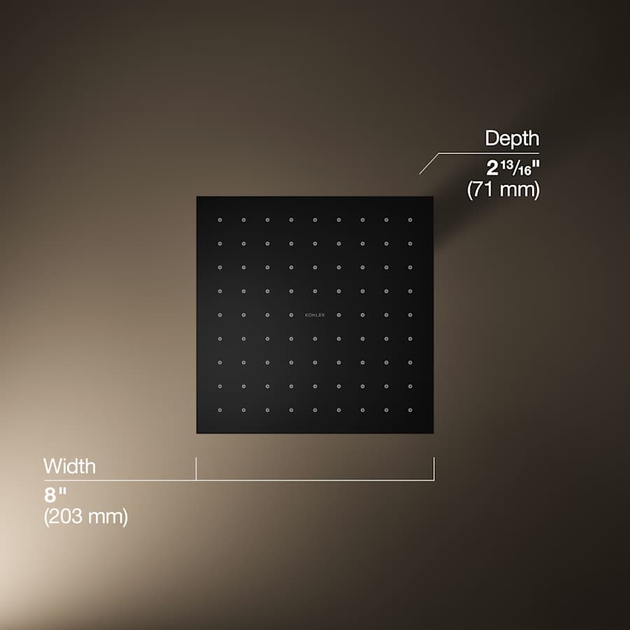Contemporary Square 8" Single Function 2.5 GPM Rainhead with MasterClean Sprayface and Katalyst Air-Induction Technology