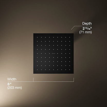 Contemporary Square 8" Single Function 2.5 GPM Rainhead with MasterClean Sprayface and Katalyst Air-Induction Technology